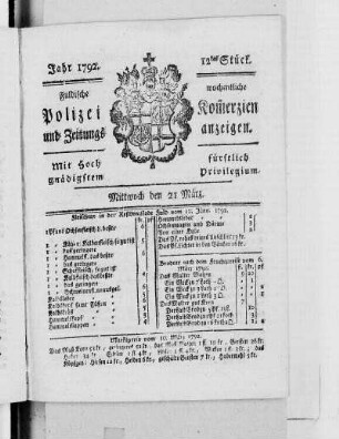 12tes Stück., Ausgabe vom 21. März 1792