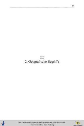 2. Geografische Begriffe.