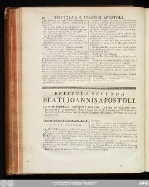 Epistola Secunda Beati Ioannis Apostoli.