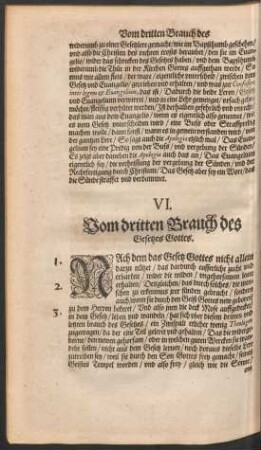 VI. Vom Dritten brauch des Gesetzes Gottes.