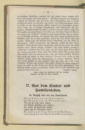 II. Aus dem Kindes- und Familienleben