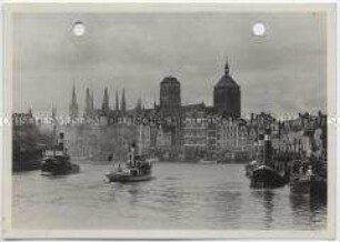 Danzig, Mottlau, Hafen und Altstadt