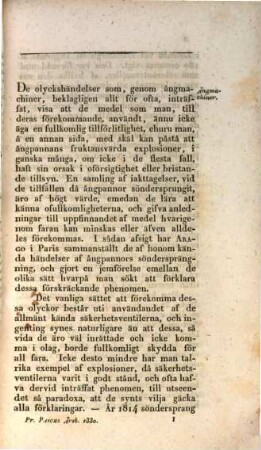 Årsberättelse om technologiens framsteg. 1830