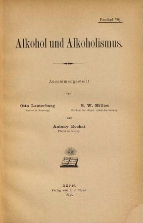 Alkohol und Alkoholismus