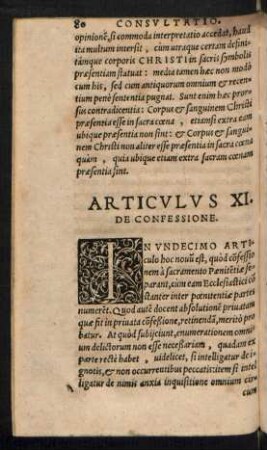 Articulus XI. De Confessione.