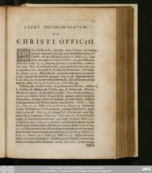 Caput Decimum-Sextum, De Christi Officio.