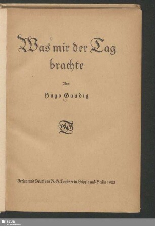 Was mir der Tag brachte