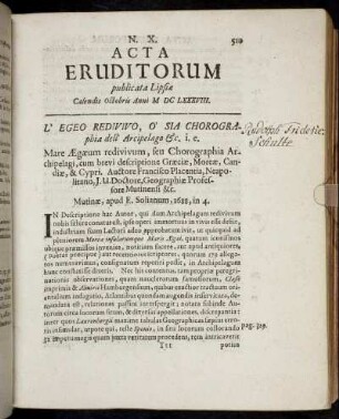 N. X. [...] Calendis Octobris Anni M. DC. LXXXVIII.