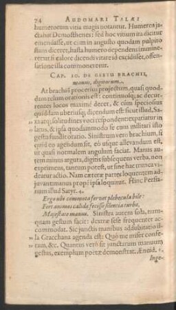 Cap. 10. De Gestu Brachii, manus, digitorum.
