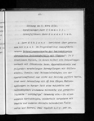 Sitzung am 8. März 1921.