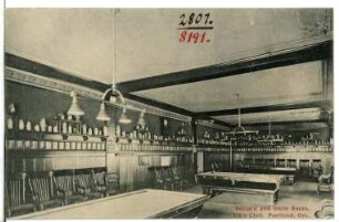 Portland, Oregon. Billiard and Stein Room Elks Club