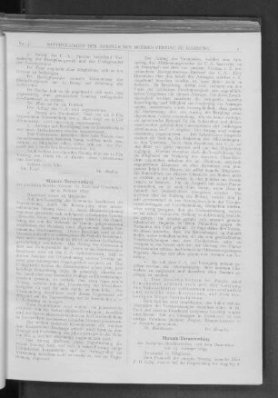 Monats-Versammlung des ärztlichen Bezirks-Vereins "St. Pauli und Eimsbüttel" am 9. Februar 1899.