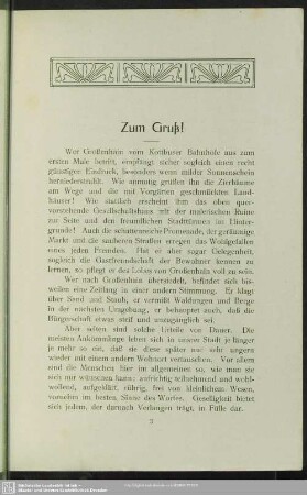 Zum Gruß!