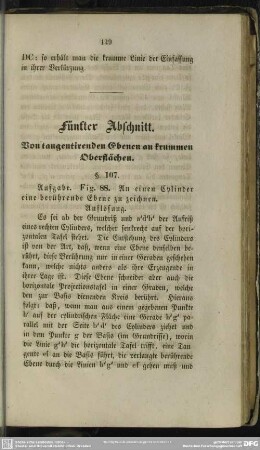 Fünfter Abschnitt. Von tangentirenden Ebenen an krummen Oberflächen