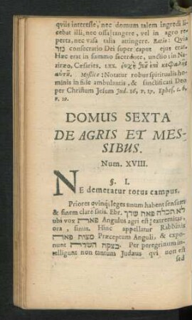 Domus Sexta. De Agris Et Messibus.