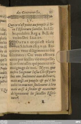 IV. Que ce n'est point au peuple à lire l'Escriture saincte. ...