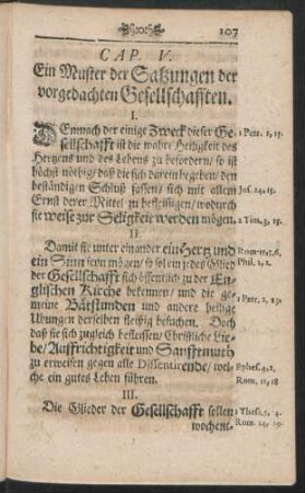 Cap. V. Ein Muster der Satzungen der vorgedachten Gesellschafften.