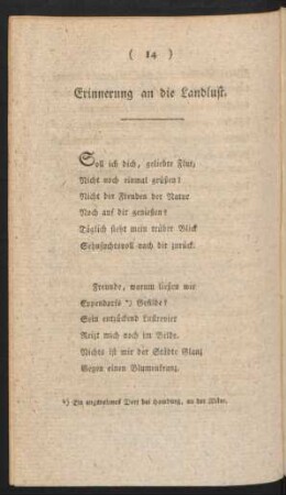Erinnerung an die Landlust.