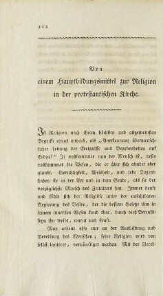 Von einem Hauptbildungsmittel zur Religion in der protestantischen Kirche