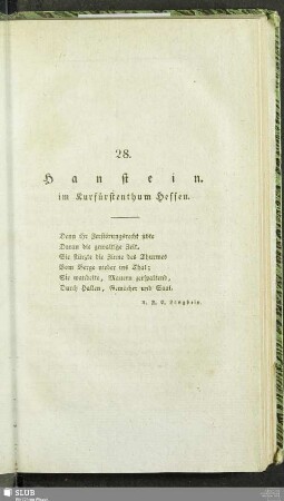 28. Hanstein im Kurfürstenthum Hessen