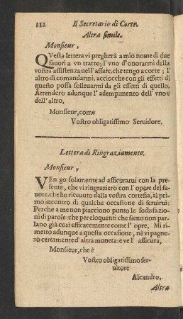 Lettera di Ringraziamento.