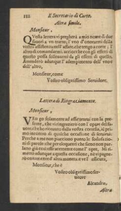 Lettera di Ringraziamento.
