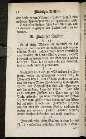 III. Flüchtiger Balsam.
