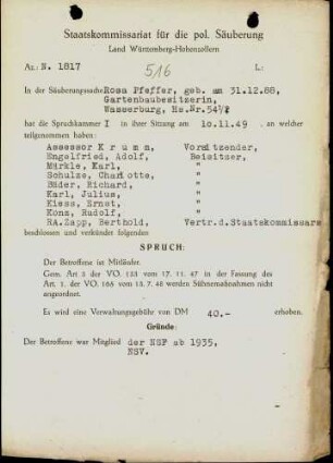 Pfeffer, Rosa