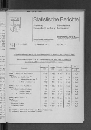 Die Straßenverkehrsunfälle mit Personenschaden in Hamburg im September 1976 : Lfd. Nr. 33