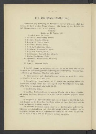 III. Die Preis-Vertheilung