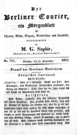No. 795, Dienstag, den 29. September 1829