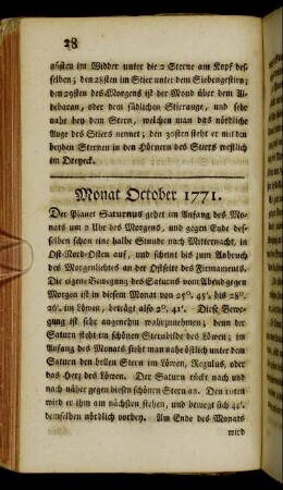 Monat October 1771.