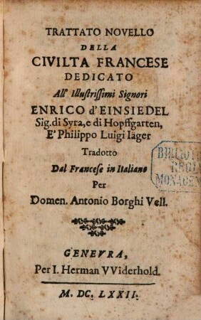 Trattato novello della civiltà Francese