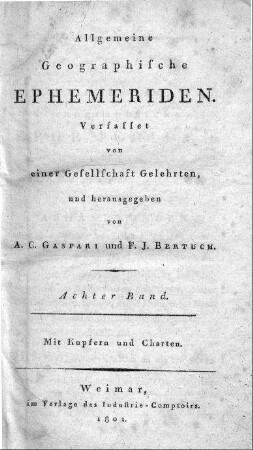 Versuch einer geographischen Ortsbestimmung ohne Winkelmesser u. genaue Uhren / Christoph Arzberger. - Coburg : Ahl, 1801