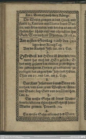 Am ersten Sontag nach der heiligen drey König Tag