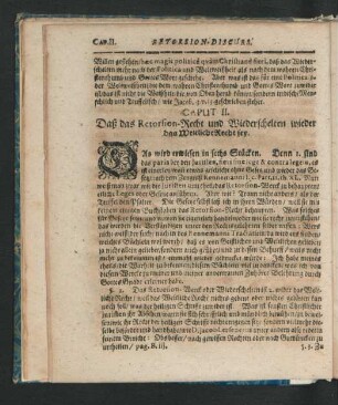 Caput II. Daß das Retorsion-Recht und Wiederschelten wieder das Weltliche Recht sey.