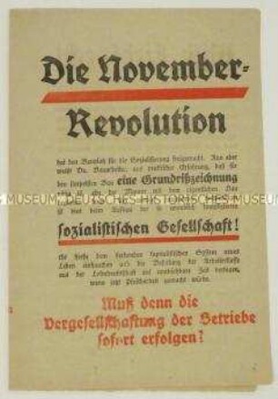 Propagandaschrift für die Sozialisierung