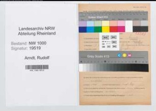 Entnazifizierung Rudolf Arndt, geb. 07.02.1890 (Foerster)
