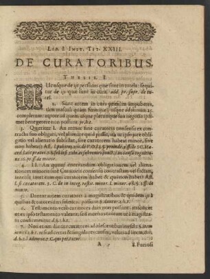Lib. I. Inst. Tit. XXIII. De Curatoribus.
