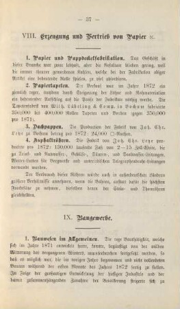 IX. Baugewerbe.