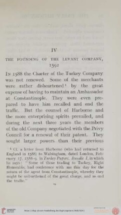 IV. The founding of the Levant company, 1592