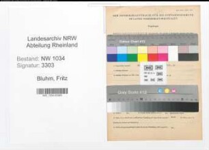 Entnazifizierung Fritz Bluhm , geb. 16.08.1883 (Angestellter)