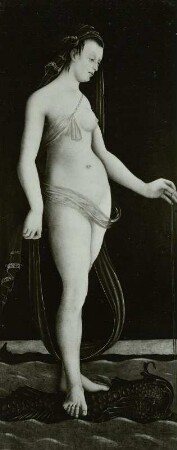Galatea, auf einem Delphin stehend