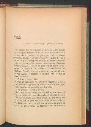 Aura : Al talentoso estadista amigo, ingeniero José Serrato.