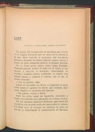 Aura : Al talentoso estadista amigo, ingeniero José Serrato.