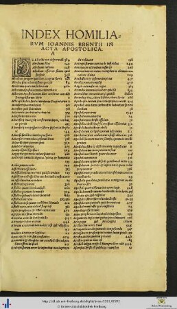 Index Homiliarum