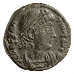 Münze, Follis, Aes 4, 335 - 337 n. Chr.