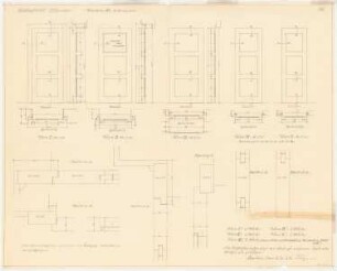 Wohnhaus Böhmer, Heidelberg: Türen: Grundrisse, Ansichten, Schnitte 1:10, Details 1:1