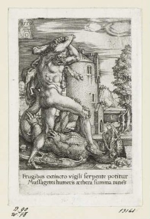 Herkules tötet den Drachen Ladon, Blatt 8 der Folge "Arbeiten des Herkules"
