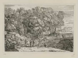 Jesus mit sechs Jüngern vor der Cananäerin, Blatt 5 der Folge "Horizontale Landschaften"